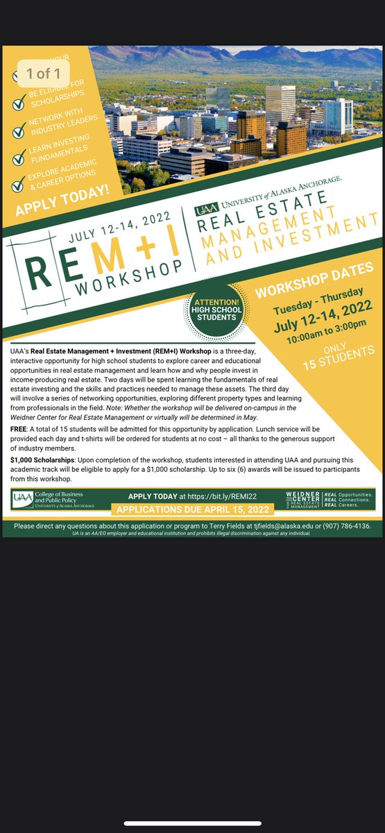 alaska_guy_907's tweet image. If you or someone you know are in high school, and wish to attend a free workshop, see the flyer below! Application Link: bit.ly/REMI22