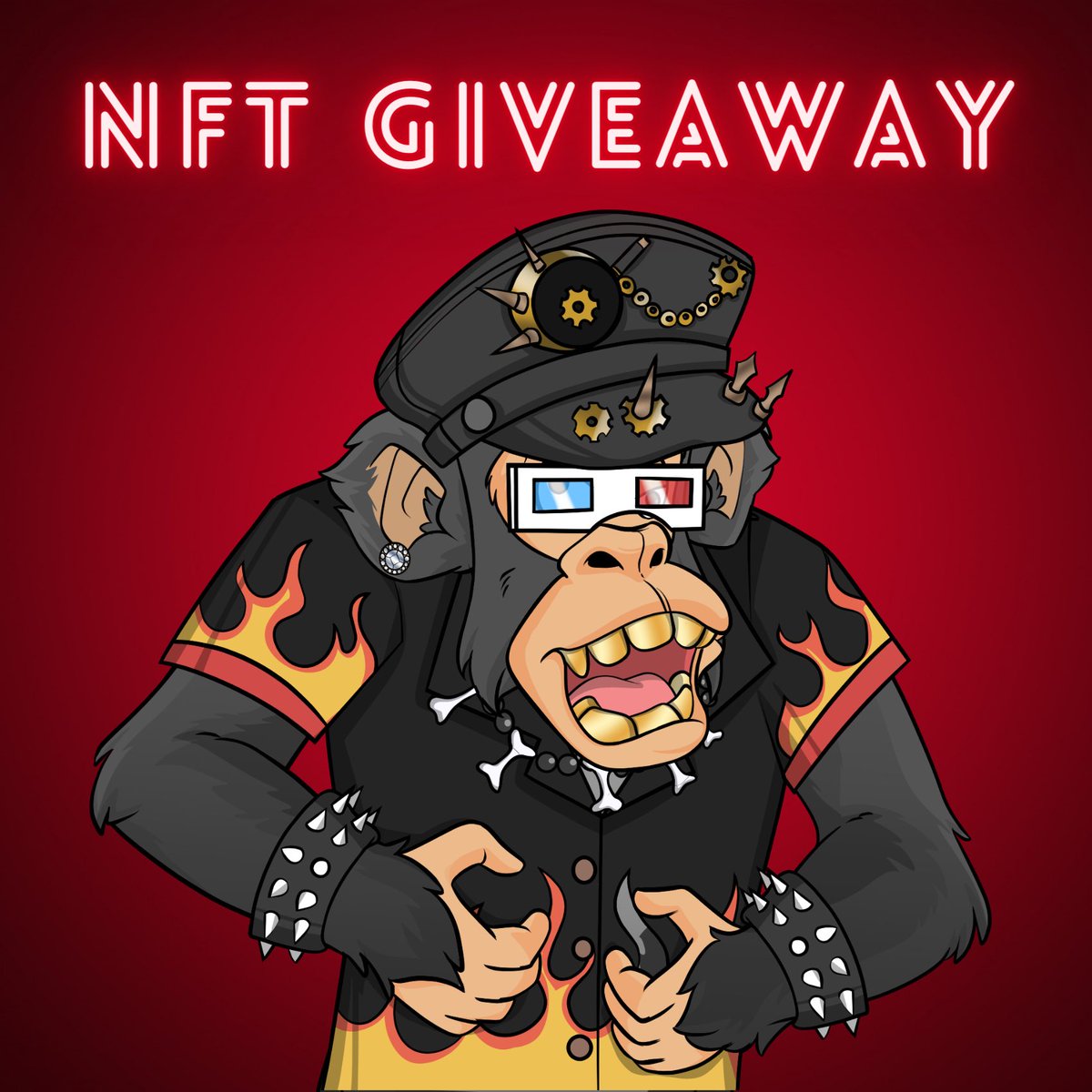 Join us for a #GIVEAWAY!!! 🎉 Check out this awesome project. Get in early!!! 🏍💨 #NFTs #NFTProjects #Apes 

1X Ape Hanger Biker NFT 🦍 
To Enter: 
👟 Follow <a href="/ApeHangerElvis/">Ape Hanger Bikers</a> 
❤️ Like&amp;RT
🙊 Join discord.gg/nB7vRfKs (show proof👇)
⏰ 24 Hrs. Winner will be announced in discord