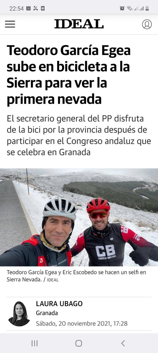 Bueno pues ya tiene más tiempo libre Teodoro García Egea para hacer bicicleta con el Alcalde de Lanjarón...

#LavínCompahe!