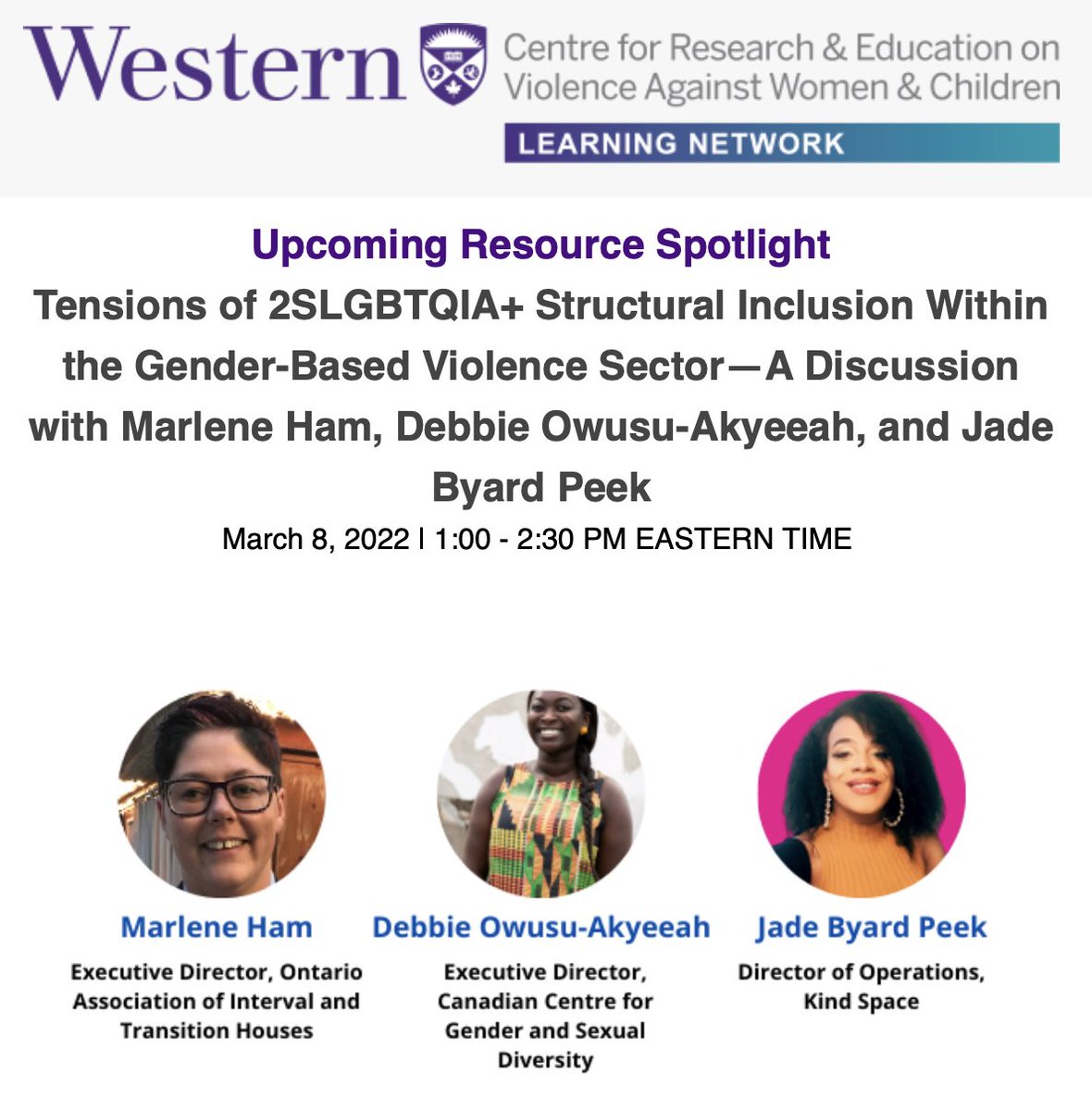 mmfcfvr's tweet image. Our sister centre, the Centre for Research &amp;amp; Education on Violence Against Women and Children is facilitating an upcoming resource spotlight discussion on Tensions of 2SLGBTQIA+ Structural Inclusion Within the Gender-Based Violence Sector. vawlearningnetwork.ca/webinars/upcom…
