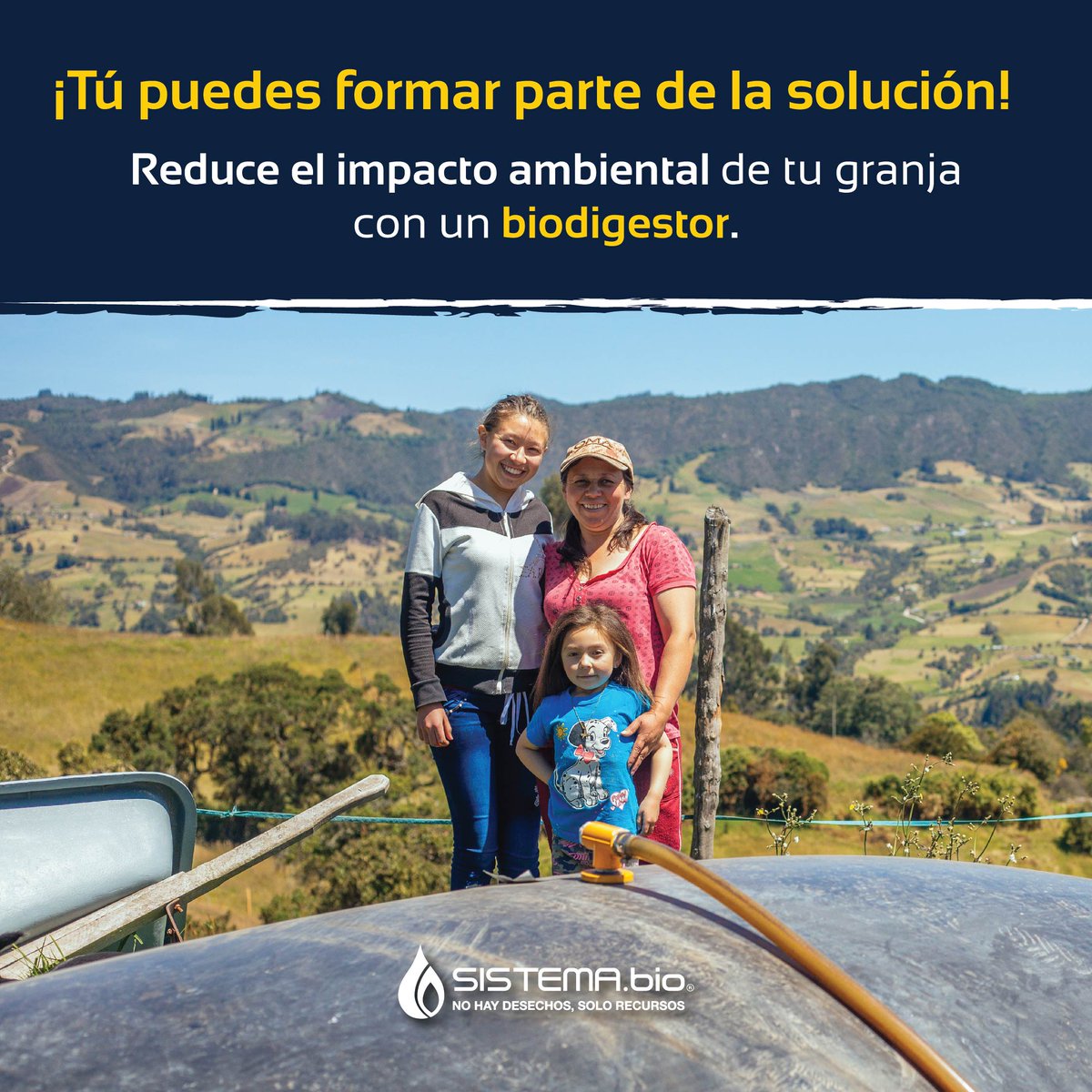 Queremos que las futuras generaciones puedan disfrutar de la naturaleza y los recursos como nosotros lo hemos hecho. Con un biodigestor no sólo generas energía renovable y fertilizante orgánico: ¡también ayudas al medio ambiente! #CreandoValorDelDesecho #Biodigestor #Agricultura