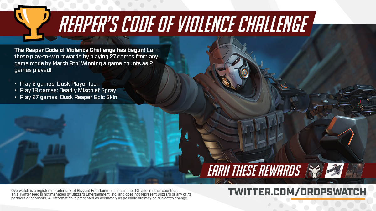 Get ready for your day of reckoning–Reaper's Code of Violence Challenge is  here! — Overwatch 2 — Blizzard News