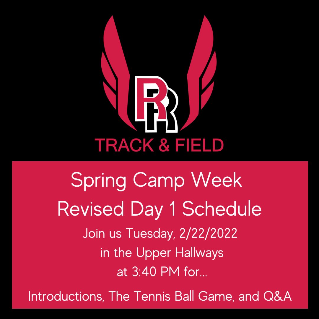 Attention Raiders! If you think you're fast, strong, or have hops come join us today for the first day of our 2022 Spring Camp Week. 3:40 PM in the Upper Hallways. We hope to see you there!