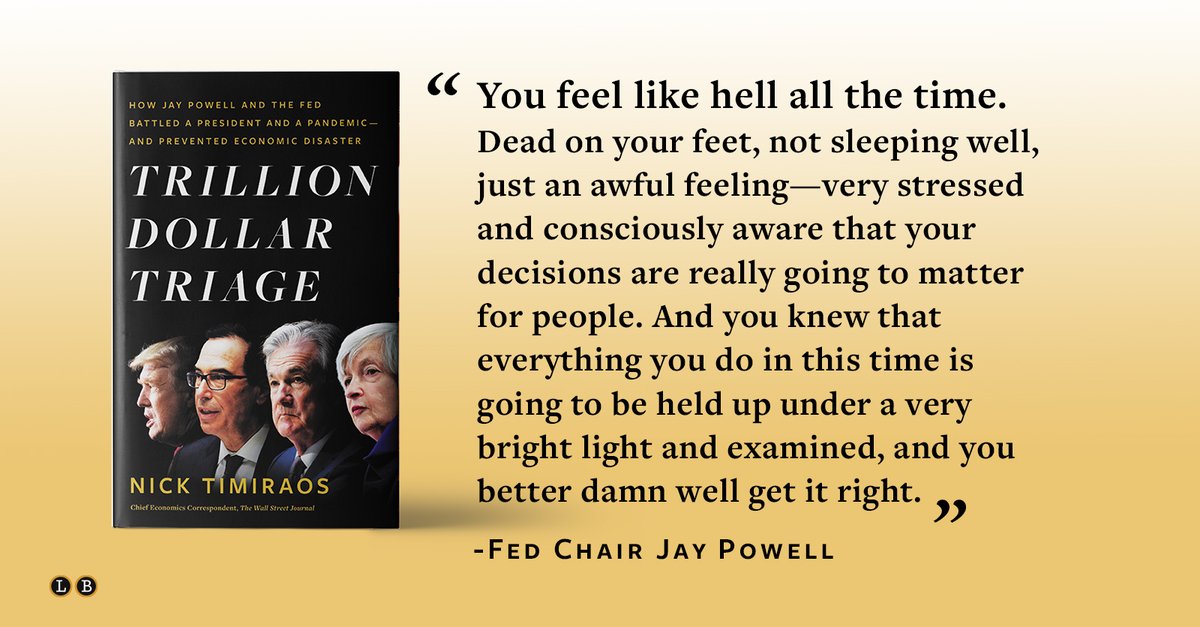 My book TRILLION DOLLAR TRIAGE is out on March 1. Here's an excerpt on how Fed Chair Jay Powell confronted economic shutdowns in March 2020 by directing staff to move faster to do things the Fed had never done before wsj.com/articles/march… Pre-order: bookshop.org/books/trillion…