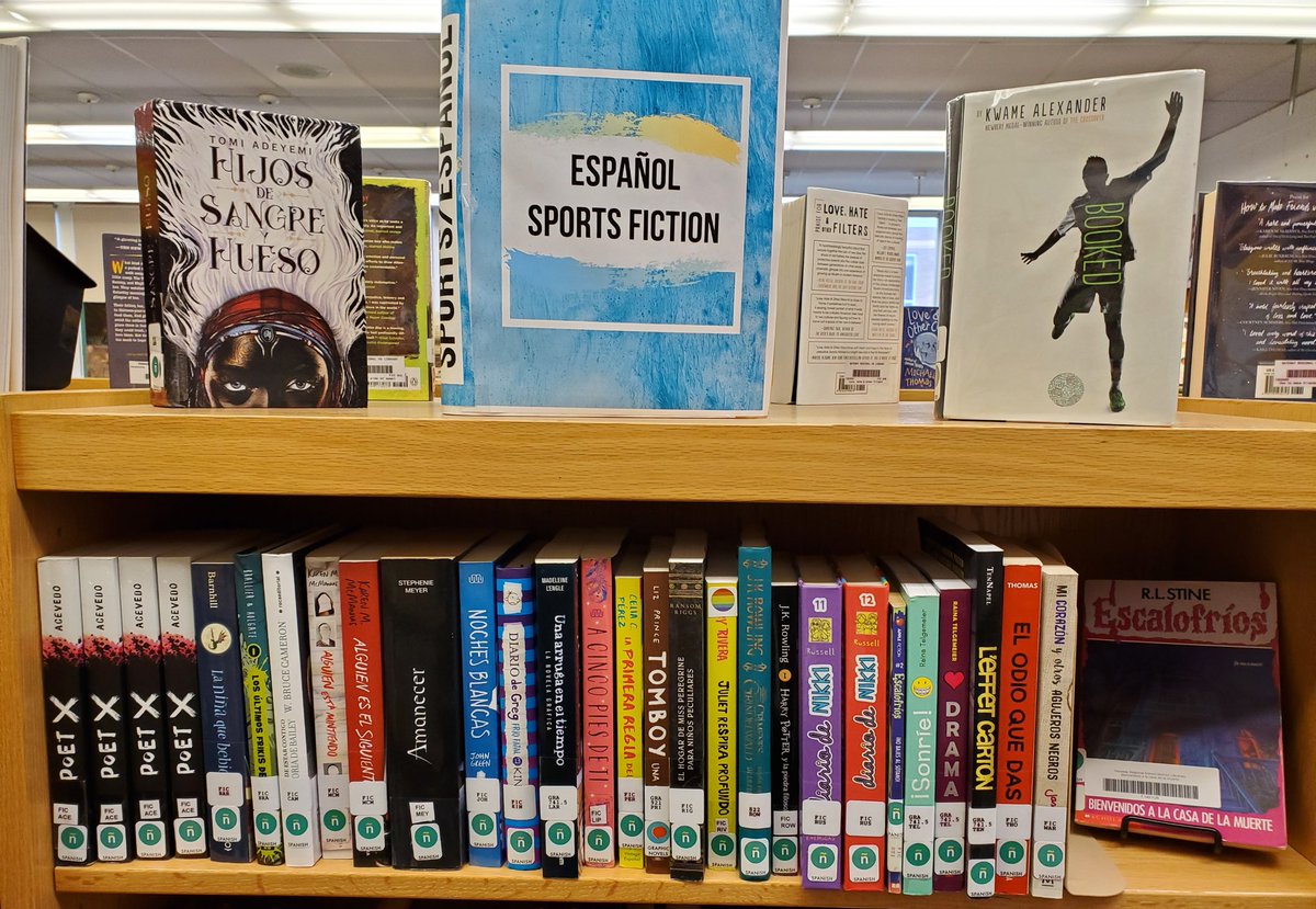 Have you seen the Spanish language section of the library? Find it above sports fiction and in between historical and classics! #booksinspanish #librosenespañol #gatorsread #caimánesleen #gatewayhs
