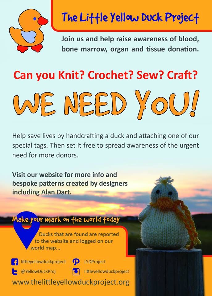 🦆 for an event in Sept 22 by RPH transplant team - any colour, design - check out the thelittleyellowduckproject.org for patterns and ideas 💡  Interested, contact Jenny 07542 476566 or Lyndsey 07542 476564 💜💜💜