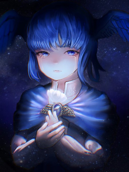 「blue hair sad」 illustration images(Latest)