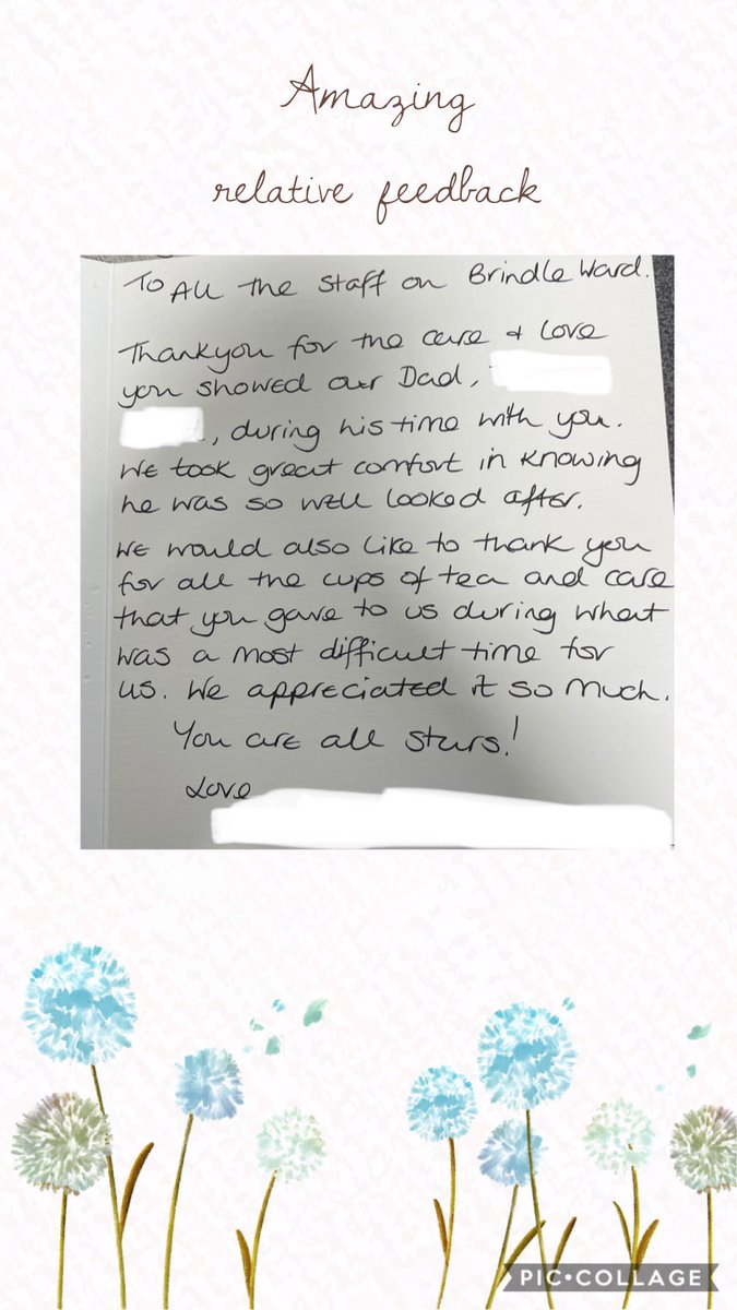 More beautiful feedback from one of our patients relatives 💖