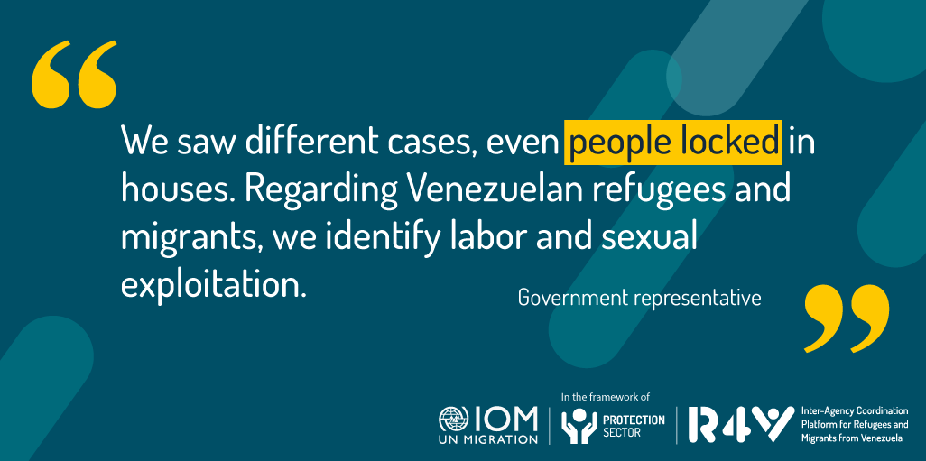 Plataforma_R4V's tweet photo. Identifying victims and referring them to protection mechanisms are some of the challenges faced by counter-trafficking organizations and institutions in the Caribbean. 

Read + in this #PlatformR4V report on protection needs of 🇻🇪 refugees and migrants👉https://t.co/PvdylEhfIY https://t.co/NdWhpQQ1ng