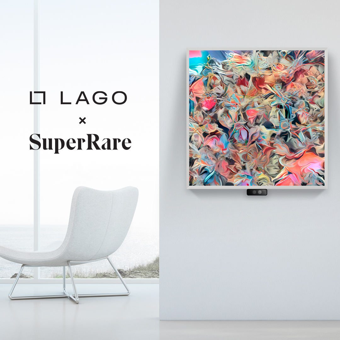 SuperRare's tweet photo. SuperRare has partnered with @lagoframe to provide the premiere display experience for minted art. 

Bring your collection to life using immersive gesture, voice, and audio features.

Learn more: https://t.co/g2ULQYKJIv https://t.co/3VSPVOmQIc
