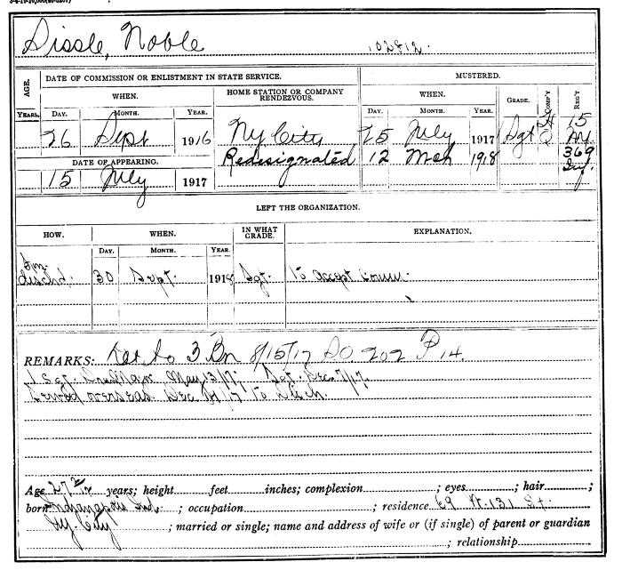 nysarchives's tweet photo. #WorldWarI National Guard Muster Roll Abstract for #HarlemHellfighter, Noble Sissle who was also a jazz composer best known for the #Broadwaymusical #ShuffleAlong (1921), and its hit song "I'm Just Wild About Harry." #BlackHistoryMonth https://t.co/MLm3WxTJ2q https://t.co/SxO8xcVqyK