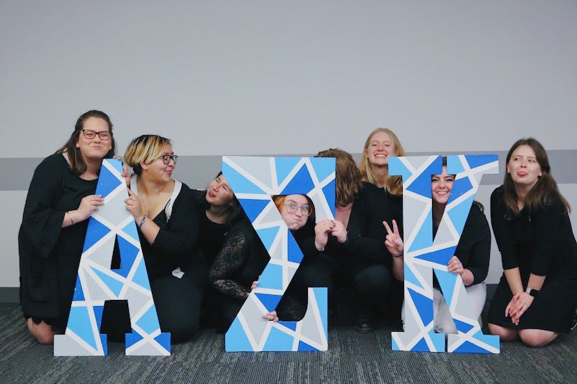 ASK_epsilon's tweet image. Candidate Ceremony for our Alpha Mu class last night! 💙🤍