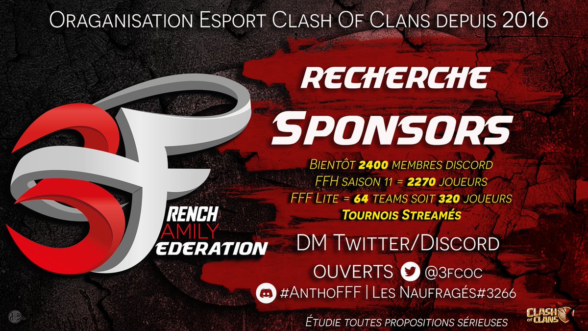 3Fcoc's tweet photo. Nous sommes à la recherche de sponsors pour nos compétitions qui, comme @Komate_fr , partageraient notre goût pour l'esport et nous permettraient de récompenser les gagnants de nos ligues.
N'hésitez pas pour nous contacter pour plus d'infos 

🔁RT apprécié https://t.co/p3l8lXumU9
