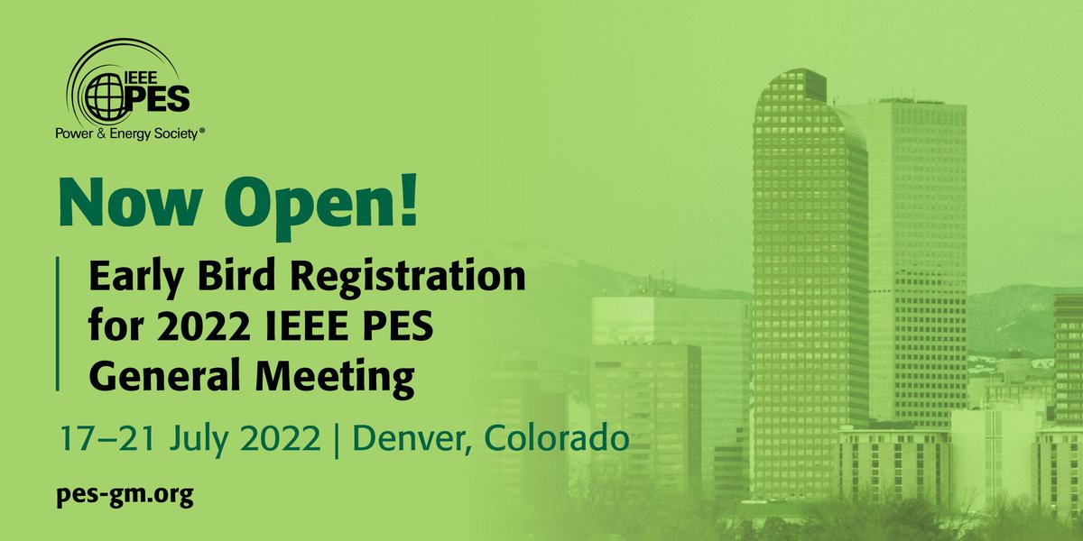 It's official!  Early bird registration is now open for the 2022 <a href="/ieeepesgm/">IEEE Power & Energy Society General Meeting</a> 

Learn more &amp; register👉🏻  pes-gm.org/registration/
...
#PES members save over $300 with early discounted rates that end 10 June 2022.

#ieeepes #pesgm #2022pesgm #powerengineering #electricalengineering