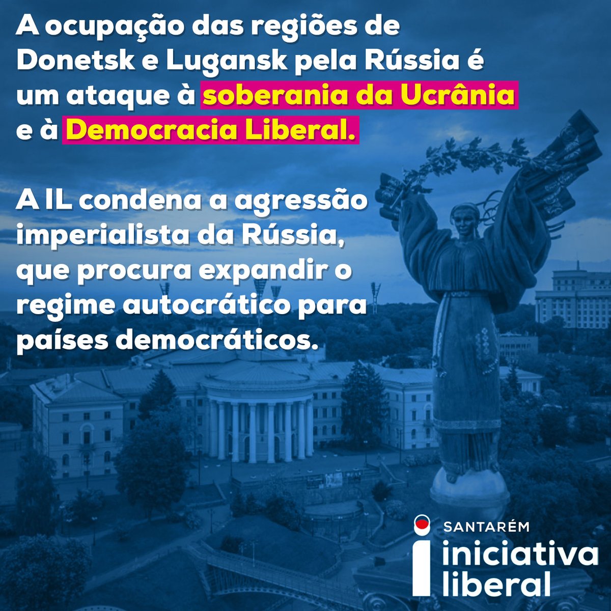 SantaremLiberal's tweet photo. 🔴🔵 UCRÂNIA NÃO É RÚSSIA
#StandWithUkraine
#SantaremMaisLiberal
#PortugalMaisLiberal https://t.co/VgIkpa3Lfd