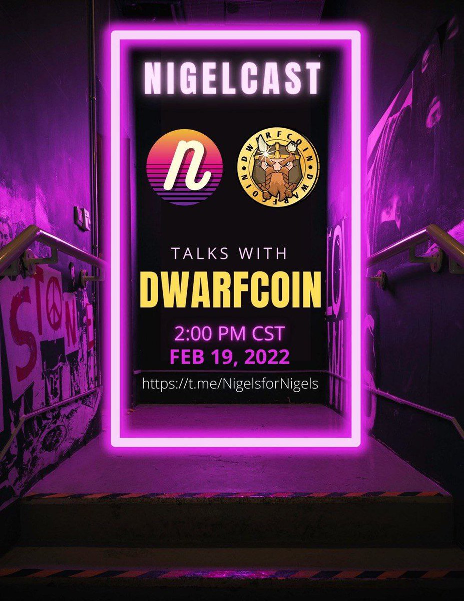 Here's a recording of last Saturdays #DwarfCoin AMA with #Nigels. The AMA was very good, and we suggest y'all give it a spin.

Youtube: youtu.be/qfKsSyf1Y34
Spotify: open.spotify.com/episode/3usXqc…