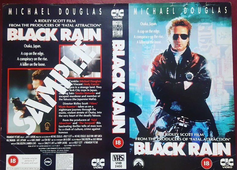 allington_keith's tweet photo. Ridley Scott’s 89 thriller. Starring Douglas and Garcia. My favourite part of this sleeve is the selling point: superb sleeve! #ridleyscott #michaeldouglas #80sthriller #80s #blackrain #1989 #80smovies #80sfilms https://t.co/NzQBbumcGV