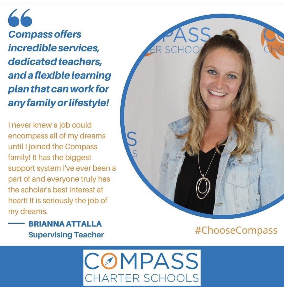CompassCs's tweet photo. Learn why Brianna, a supervising teacher, chose Compass! Interested in enrolling at #CompassCharterSchools? Visit our website today!
https://t.co/b9i7N9QDFn
#ChooseCompass #CompassExperience #CompassWay #PersonalizedLearning #ScholarCentered #ScholarsFirst. https://t.co/K7sn5LH5VX
