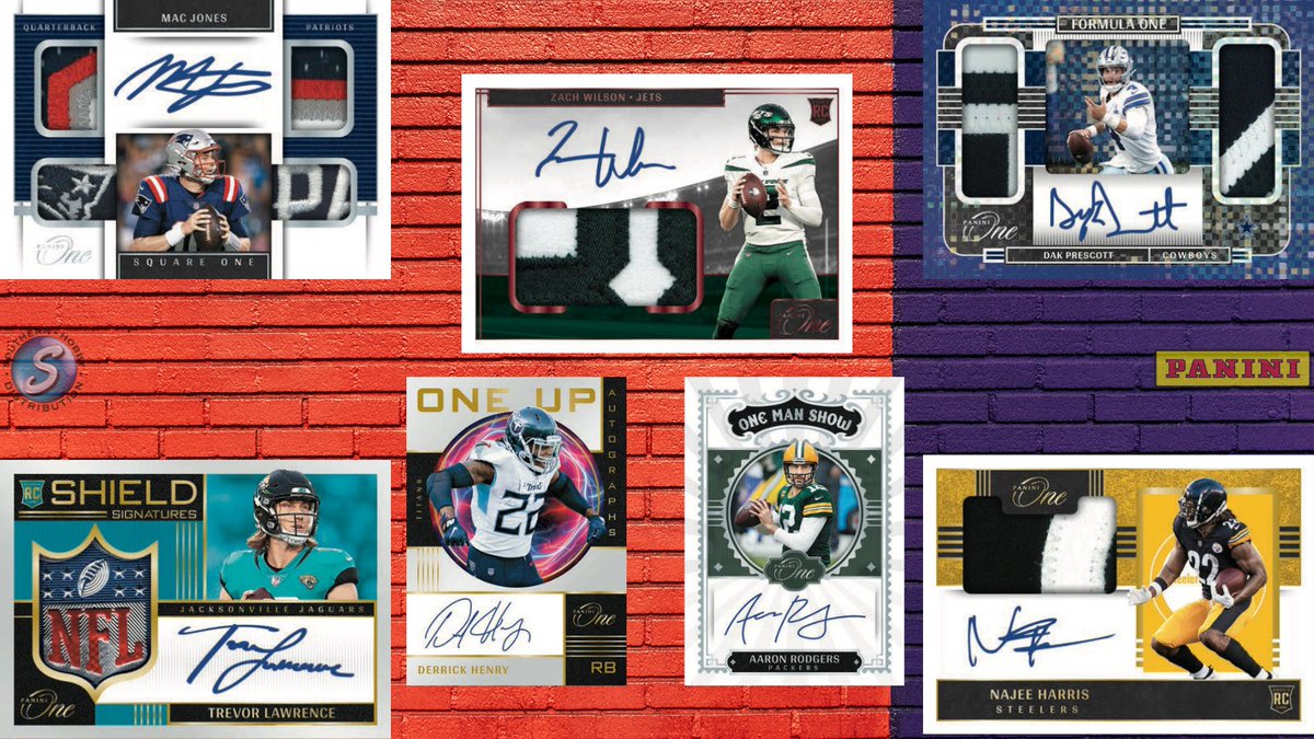 2021 <a href="/PaniniAmerica/">Panini America</a> One Football has ALL on-card autos from top rookies, legends, &amp; current players in the NFL! Patch cards feature prime memorabilia including the 1-of-1 Shield Signature of the NFL logo. Chase the opti-chrome inserts of Formula One Autos &amp; Once Upon a Time Sigs!