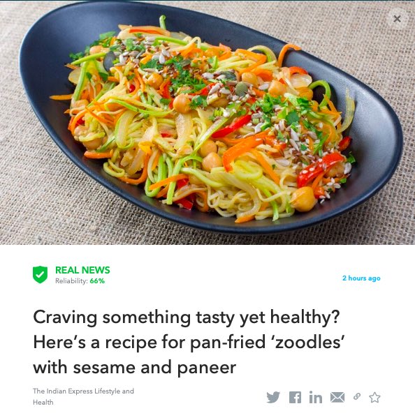 OigetitLife's tweet photo. Craving something tasty yet healthy? Here’s a recipe for pan-fried ‘zoodles’ with sesame and paneer
https://t.co/SWCvcXKF4Q 
Read more: https://t.co/tn3bTl4iTk
#Fakenewsfilter #Realnews #RecipeOfTheDay #zoodle #tasty 
The article was fact checked by #Oigetit! https://t.co/tbzIKKCEXJ