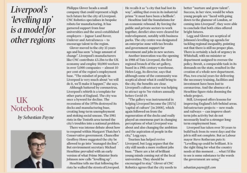 RonNoon1's tweet photo. I "plagiarised" a student assessment from my "old" GLOBAL CITY course in a letter in the FT on Borrusconi &amp; "levelling up" (22/02/2021). Johnson's never had ideas beyond his own advancement. Survival is now everything for this "Global Britain" solipsist. @Precland  @CasaLiverpool https://t.co/rCiBNj7pIL