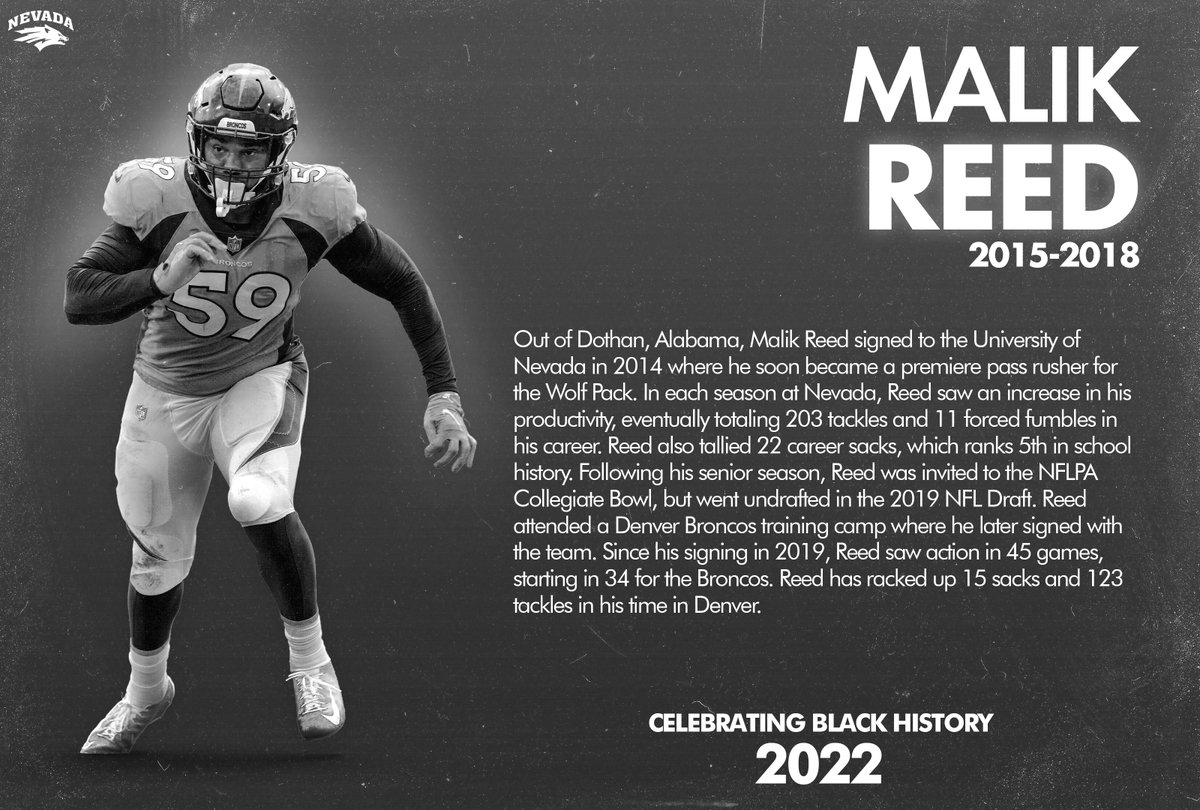 Continuing our #BlackHistoryMonth series, we recognize a rising star in The NFL: Malik Reed!

#BattleBorn x #HomeIsNevada