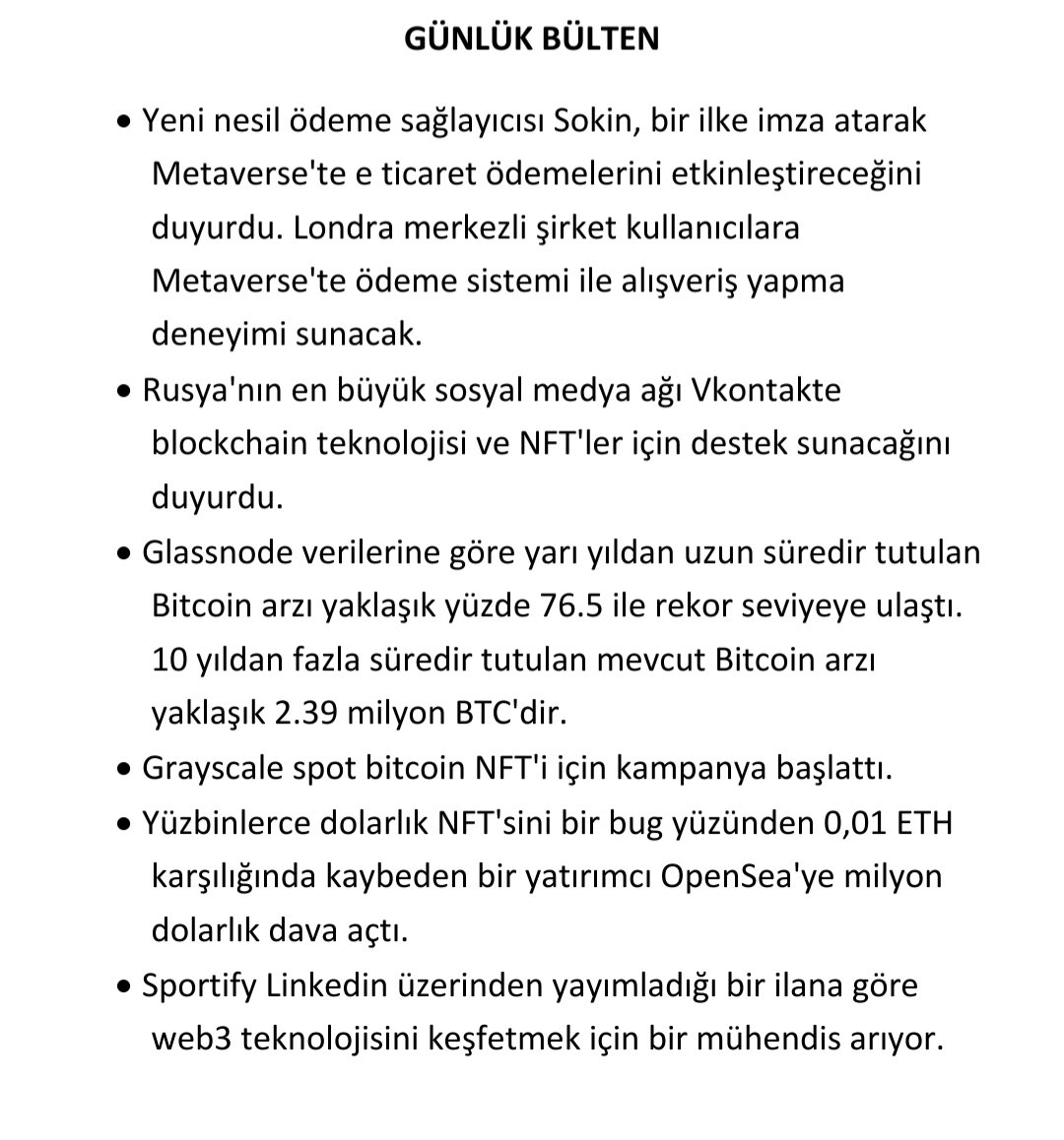 FamilyIco's tweet photo. GÜNLÜK HABER BÜLTENİ:

#Metaverse   #blockchain   #NFT   #Bitcoin   #grayscale   #OpenSeaNFT   #Ethereum   #web3 https://t.co/YD8mCd12Yy