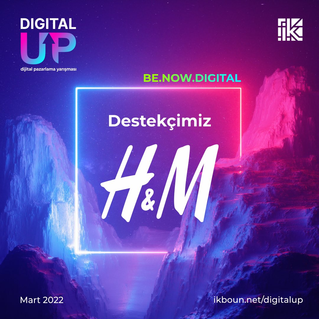 Digital UP’ta destekçimiz H&amp;M! 
yarı final ve final etaplarında H&amp;M’in hazırladığı case üzerinden dijital pazarlama kampanyası çözme fırsatını kaçırmamak için başvurunuzu yapmayı unutmayın!

Başvuru için: ikboun.net/digitalup/
#digital #pazarlama