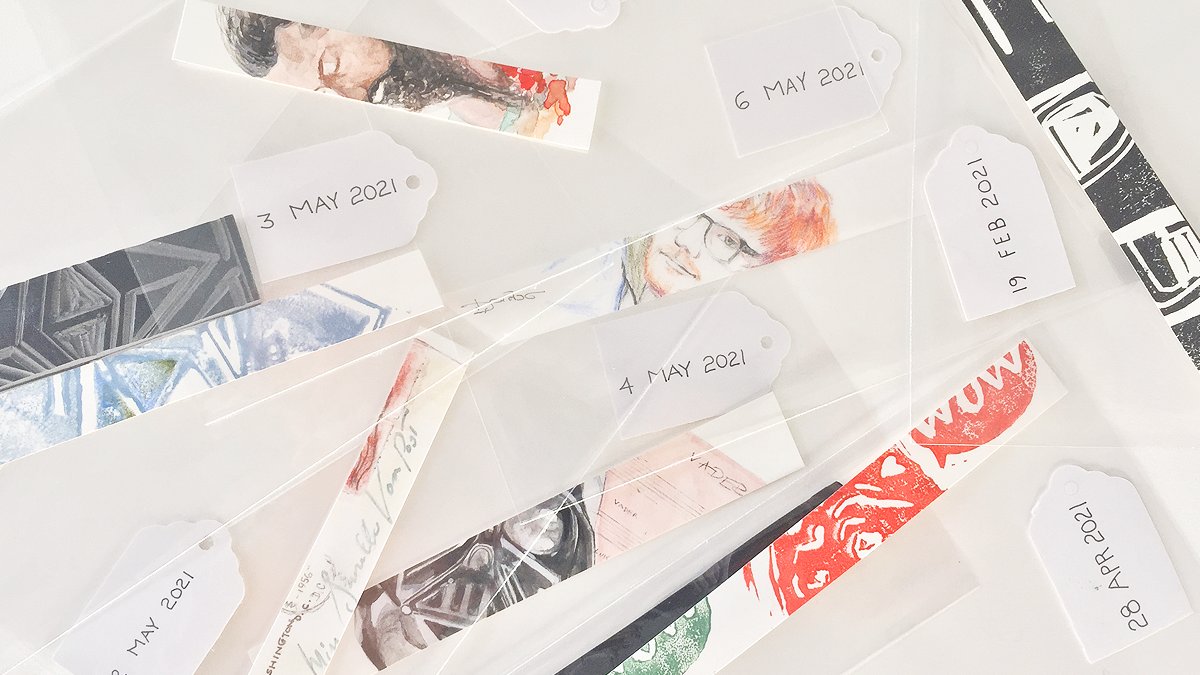 dayxcollection's tweet photo. Dayx NFTs are each a mini time capsule - one year's worth of headlines never to be repeated. First owner of each NFT, receives a strip of the original artwork (rest destroyed). 360 left available. https://t.co/lOato6az5b 🔥#NFTs #NFTCommunity #opensea 
@opensea https://t.co/6c1vMGMubg