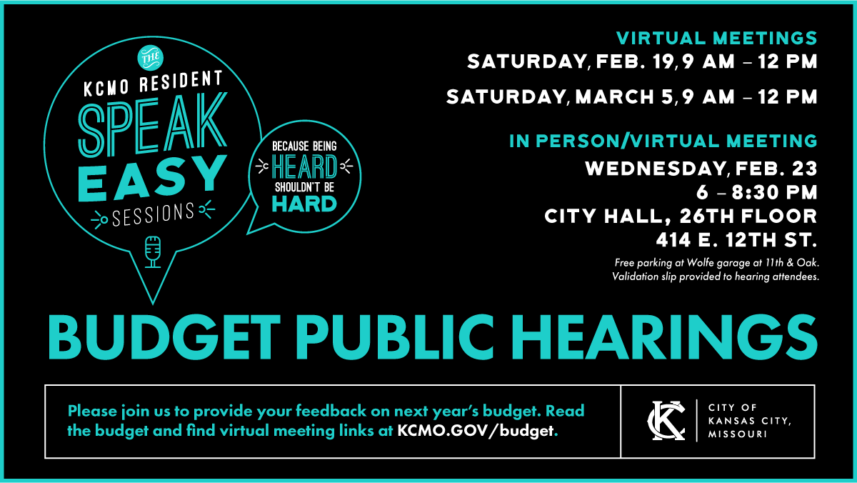 Reminder, #KansasCity! There is another budget hearing tomorrow! Join the conversation virtually OR in person in the Council Chambers at City Hall to make your voice heard about important priorities in your neighborhood: kcmo.gov/budget