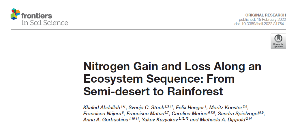 earth_shape's tweet photo. Interested to learn about #nitrogen gain and loss along an #ecosystem sequence in Chile? Check out the new #earthshape publication lead by Khaled Abdallah https://t.co/CbkcYybhlz https://t.co/7ZpzLuAKNZ