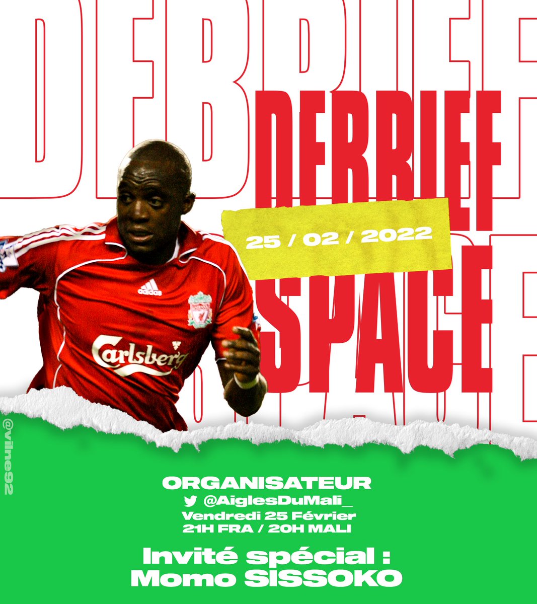 🚨 Rendez-vous le Vendredi 25 février InchAllah pour un space  avec une légende,l’ancien footballeur international malien Momo Sissoko (<a href="/sissokomomo/">Momo Sissoko</a>) avec la participation d’<a href="/Abdalaye91/">Abdalaye 🇲🇱 🇿🇦</a> 

🕰 20 H 🇲🇱/ 21 H 🇫🇷