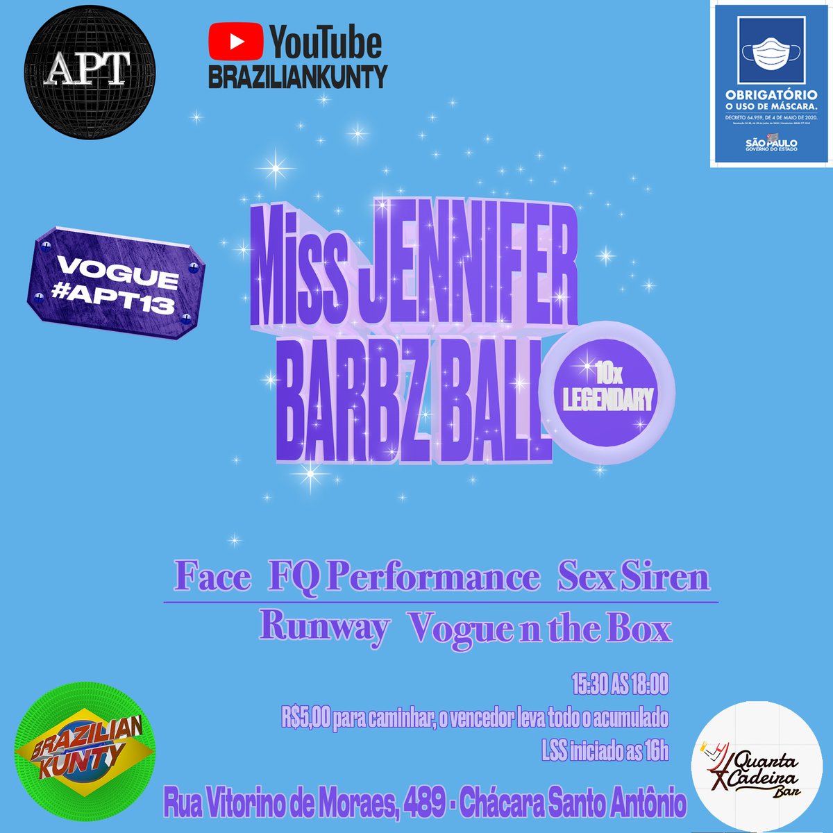 brazilliankunty's tweet photo. Nesse Sábado #APT13 Miss Jennifer Barbz Ball
13min andando da estação de metro Borba Gato
#kikidakiki https://t.co/uUhL9bhrIh