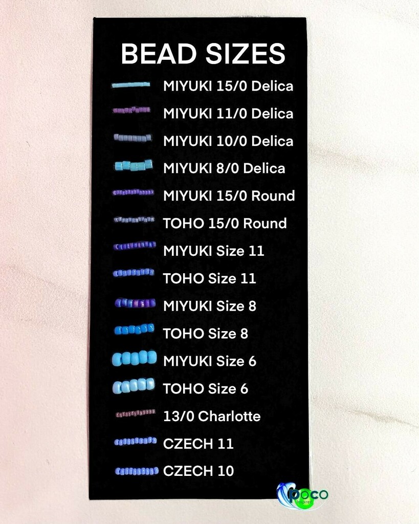 pocoInspired's tweet photo. Tips and Tricks Tuesday… One of our most frequently asked questions here at PoCo Inspired is, “What are the differences between the bead sizes?” 

We have created a visual reference for you when you come in the store to see the differences between To… https://t.co/jdNZOLAtnk https://t.co/M3jj479buy