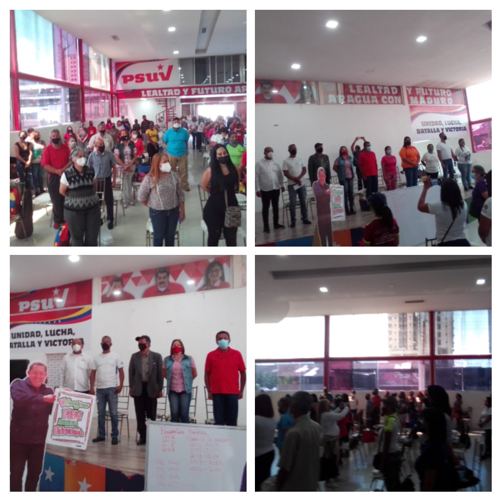 Ahora en Psuv Maracay Sector Educación en mesas de Trabajo Rumbo al Congreso del Psuv realizando sus propuestas de trabajo en mejoras de la Educación #PatriaDePaz .<a href="/NicolasMaduro/">Nicolás Maduro</a> .<a href="/Soykarinacarpio/">Karina Carpio</a> .<a href="/leoalvacabrera/">Prof. Leonardo Alvarado</a> .<a href="/educadoresdear2/">educadoresdearagua2020</a>