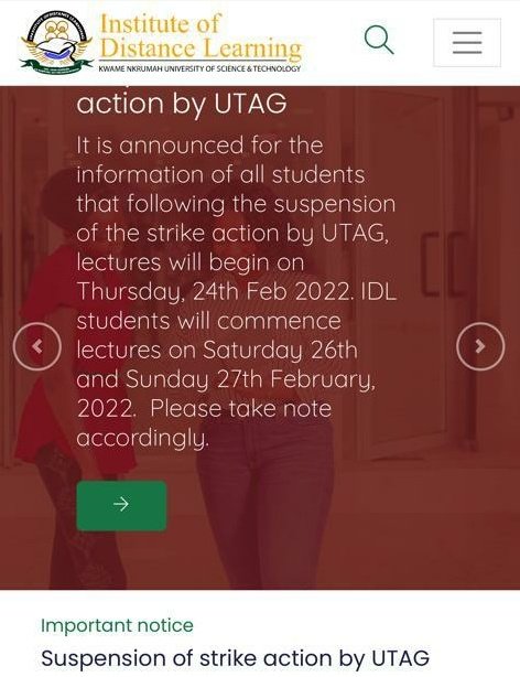 knust_dlsa's tweet photo. IDL Students will commence lectures on Saturday 26th and Sunday 27th February, 2022.

Let's kindly take note accordingly. 

#KNUST_IDL https://t.co/DoFaRjIuDj