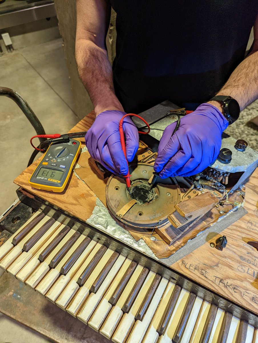 CommTechCurator's tweet image. Sackbut surgery: investigating the design of the metal discs that would have allowed the player to adjust timbres.
