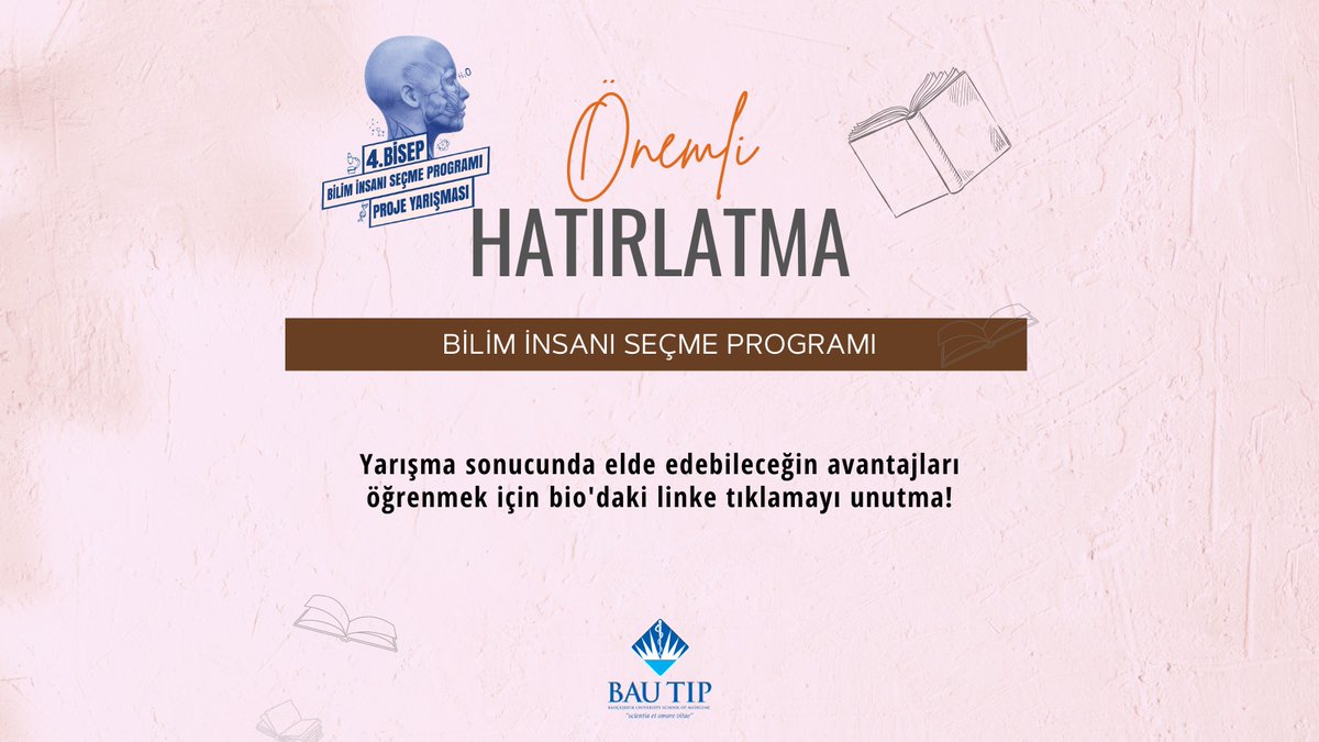 BisepProje's tweet photo. 📣 BİSEP'e katılmak ve yarışma sonucunda çeşitli ödüller kazanabilmek için 1 Mart'a kadar projeni bize mail olarak göndermelisin. 🗓

💫 Projeni bize gönderirken bir sorunla karşılaşırsan bilimseldegerlendirme@bisep.bau.edu.tr hesabına mail atabilirsin. ☺ https://t.co/sj0O5vcSbw