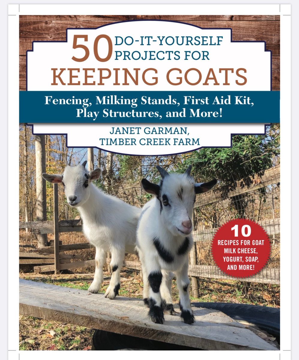 New Goats on your Homestead? Grab my book in my #etsy shop: 50 Do ItYourself Projects for Keeping Goats etsy.me/3HarTy6 #goatbreeds #goatillness #goatprojects #recipes #goatmilk #agriculturebook #keepinggoats #goats #goatcare
