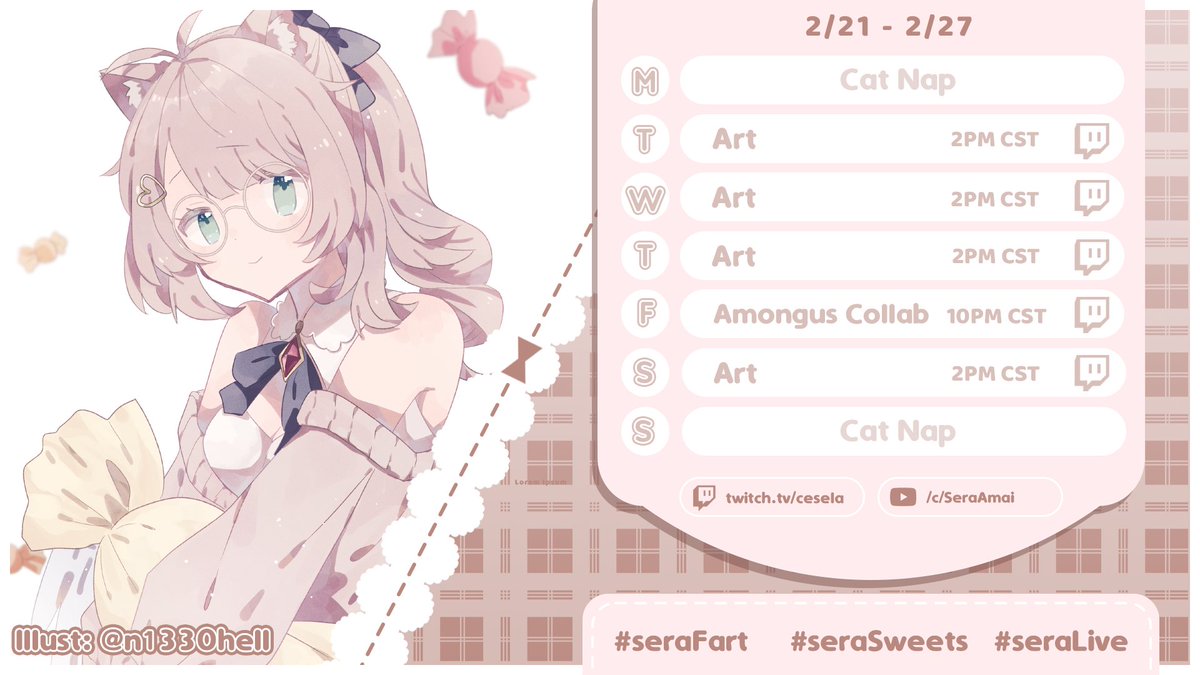 ceselaaa's tweet photo. 🍬Schedule🍬

Lots of work to catch up on so its art week!

Twitch: https://t.co/2H51aO5nvv
Prism Virtual Discord: https://t.co/yEsvaBo97y

#PrismVT https://t.co/BTogshMTIQ