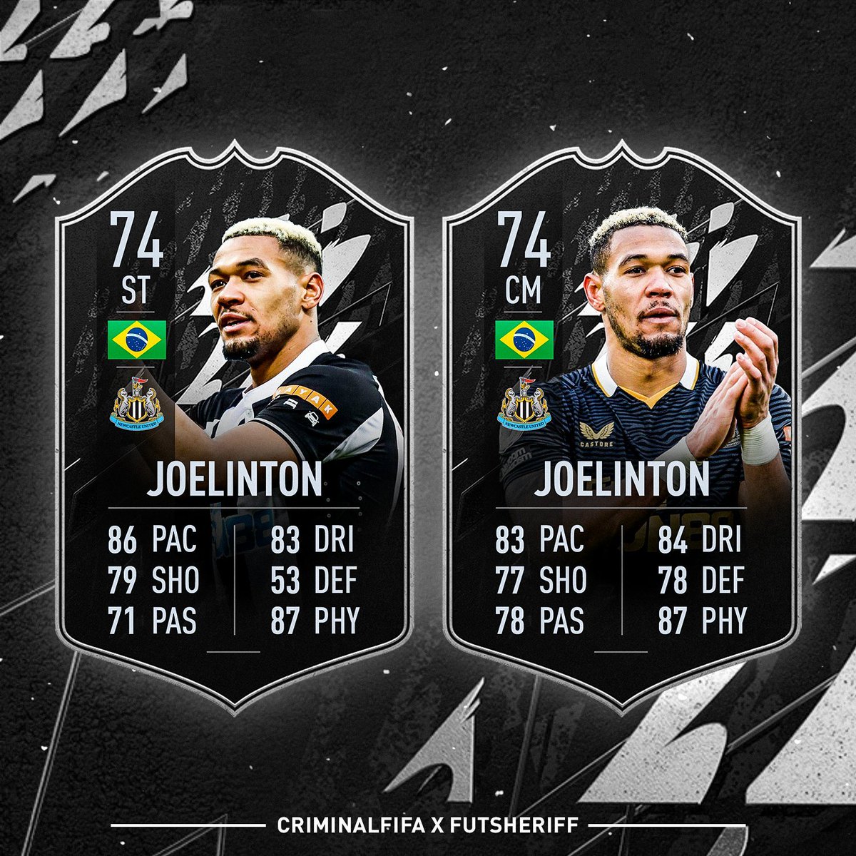 🚨FILTRACIÓN #BeLeaks

Tendremos DOS versiones de Joelinton IF de plata vía objetivos, según <a href="/FutSheriff/">Fut Sheriff</a> .

Estas cartas formarían parte de una especie de "promo" y se espera que vengan SBC y Flashbacks de estrellas plateadas.

ℹ️ vía <a href="/FutSheriff/">Fut Sheriff</a> 

#FIFA22