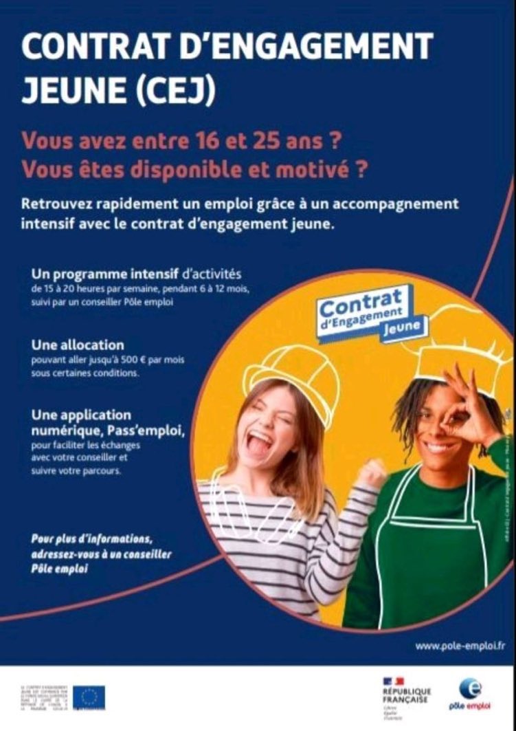 PreciadoSabine's tweet photo. #Jeunes -26 ans‼️
✅ au 1 mars, bénéficiez de l’accompagnement #CEJ : 
✓ Soyez coaché 👍🏻
✓ Rencontrez des recruteurs 
✓ 1 Appli pour rester en contact avec votre conseiller 
✓ Allocation jusqu'à 500€* / mois (sous conditions)
Contacter votre conseiller @poleemploi_PDL https://t.co/65RiX8UMzV