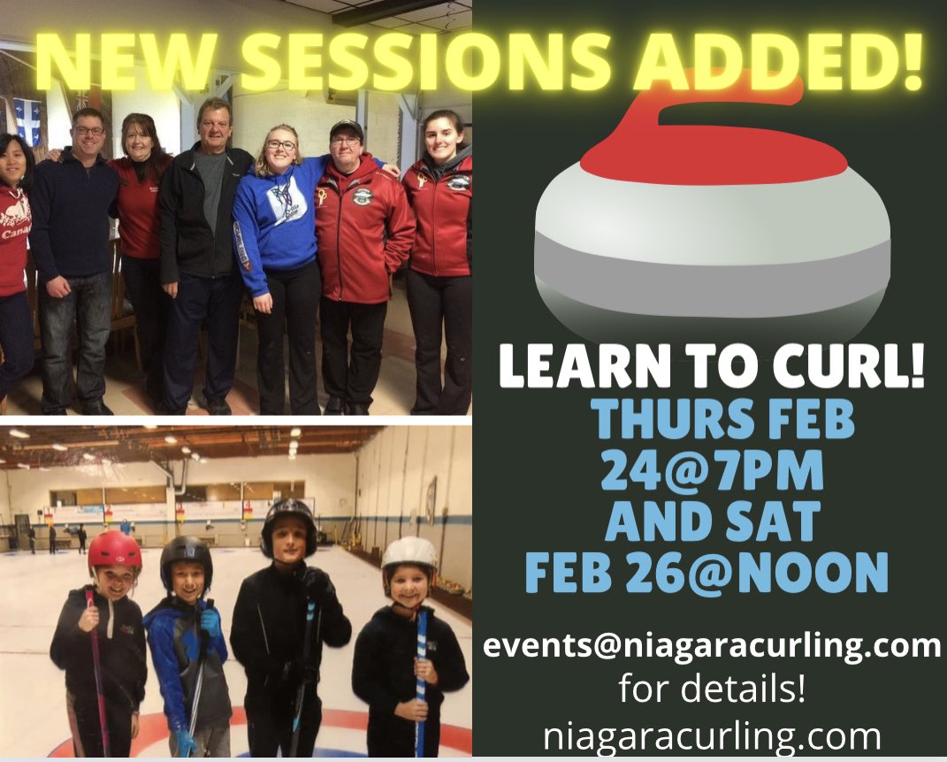Hey #niagara come and #trycurling! A great chance for adults and youth!