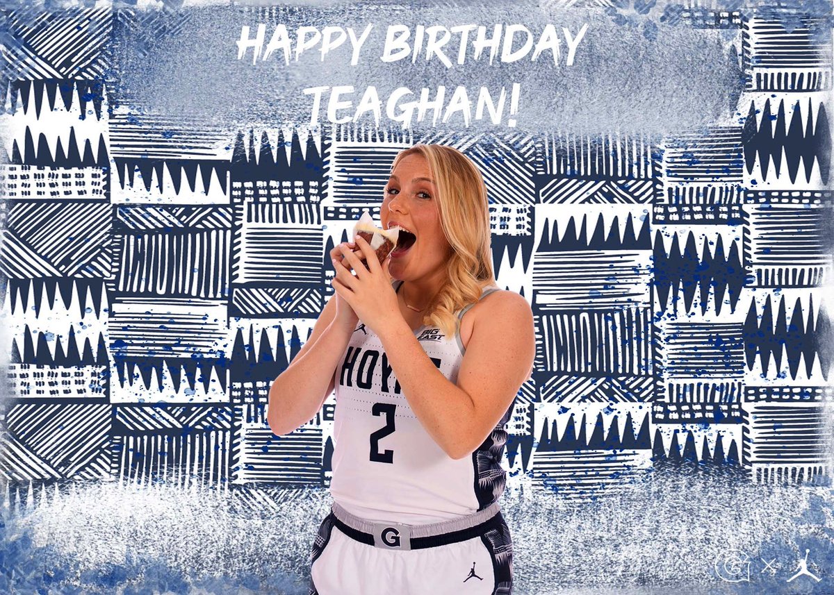 GeorgetownWBB's tweet photo. Happy Birthday Teaghan! 🥳
#HOYASAXA
#WEAREONE
🐶��💙 https://t.co/fLY7QcFm4E