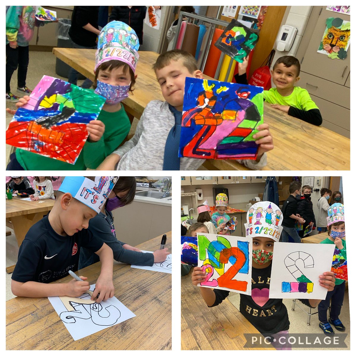 1st grade had TOO much fun learning about artist Jasper Johns and incorporating our 2/22/22 celebrations! <a href="/CBBridgeValley/">Bridge Valley Elem</a> <a href="/CBSDart/">Cҽɳƚɾαʅ Bυƈƙʂ Aɾƚ</a>