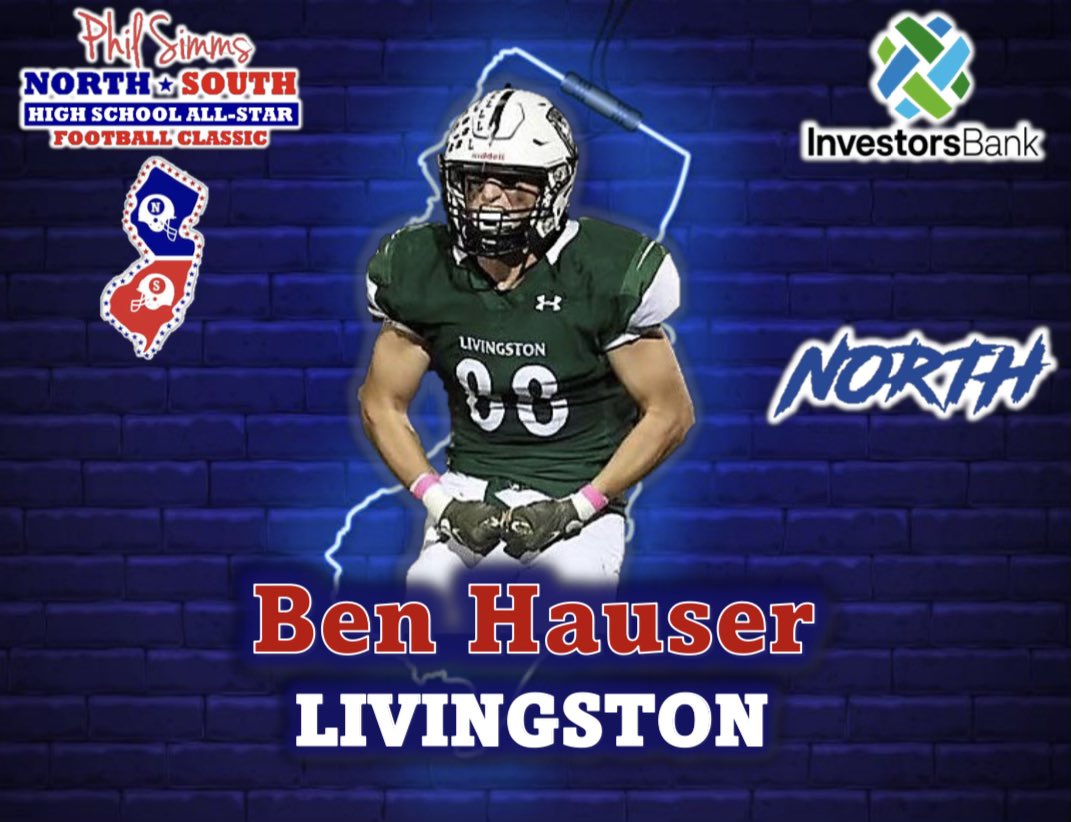 benghauser11's tweet photo. Excited and proud to be selected to play in this years North South Game!!! @PSimmsNoSoGame https://t.co/pR1x7Z6oKk