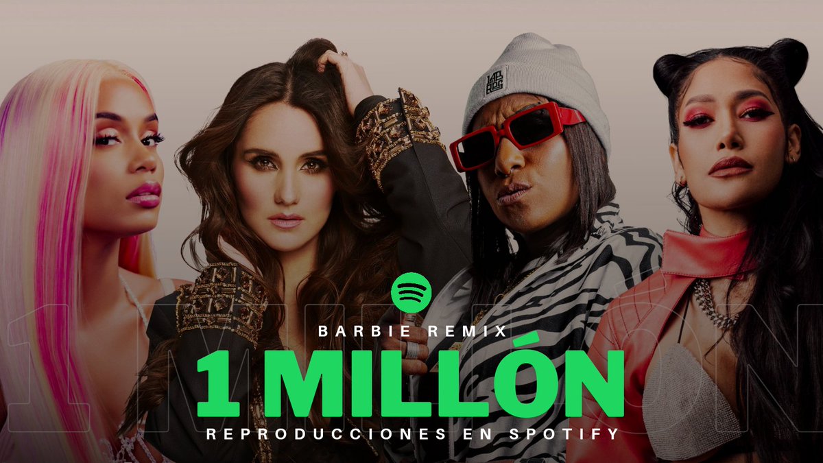 DulcetesPy's tweet photo. #BarbieRemix ya cuenta con más de 1 millón de reproducciones en Spotify 🎶👑💞 @DulceMaria @RebeccaOficial @FARINAMUSIC @Mcdannyofc @SpotifyBrasil
🔗 https://t.co/WMWsLY8dNS https://t.co/DKVYx6OUmD