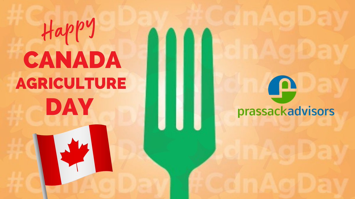 Prassack Advisors, LLC (@prassackadvsrs) on Twitter photo Happy #CdnAgDay! 🇨🇦
Shout out to all our Canadian clients, colleagues, friends, and all those involved in the agriculture and food supply chain, from soil to shelf 
Today & everyday we raise our forks to those who work in agriculture! 🎉 Happy #CdnAgDay! 🇨🇦
Shout out to all our Canadian clients, colleagues, friends, and all those involved in the agriculture and food supply chain, from soil to shelf 
Today & everyday we raise our forks to those who work in agriculture! 🎉