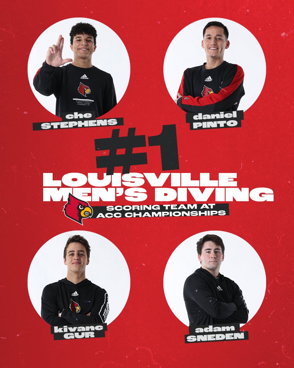 LouisvilleSD's tweet photo. 154 Points ‼️

Our Men’s Diving Team came out on top, putting up the most points at the ACC Championships.

#GoCards https://t.co/dcOW6YtJ4e