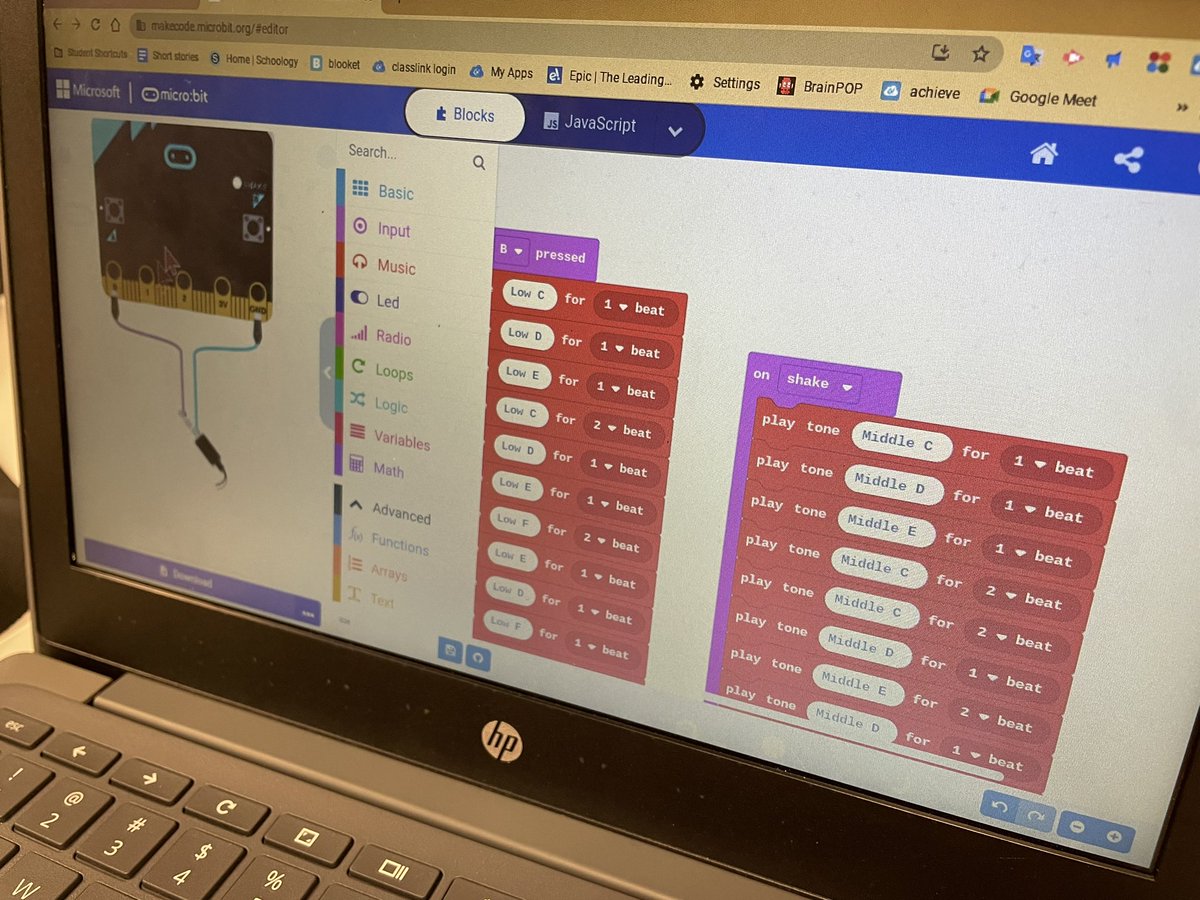 Celebrated #DLDay22 by making high and low pitch music on the <a href="/microbit_edu/">Micro:bit Educational Foundation</a>. <a href="/anchorgalEDU/">𝙵𝚊𝚛𝚊 𝚃. 𝙵𝚊𝚞𝚜𝚝 ⚓️</a> #vbits #vblms <a href="/vblms/">Maha Elmachichi</a>